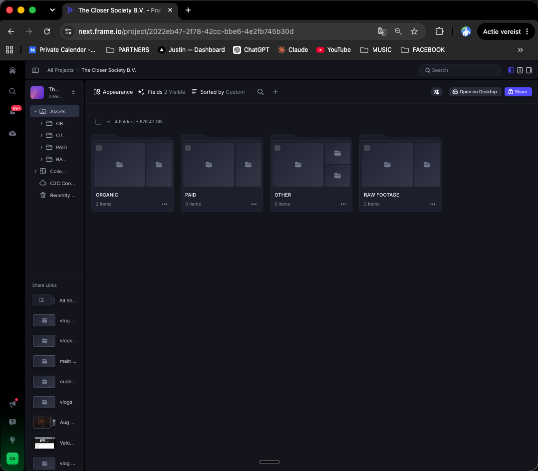 Frame.io asset library